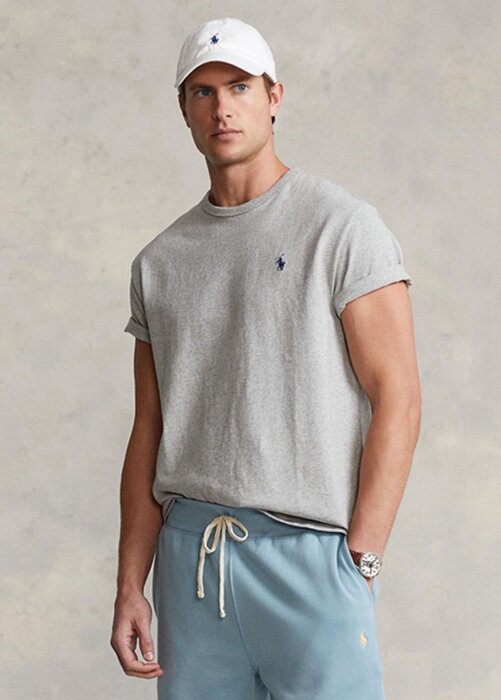 Grey Men’s Ralph Lauren Classic Fit Heavyweight Jersey T Shirts Grey Men’s Ralph Lauren Classic Fit Heavyweight Jersey T Shirts