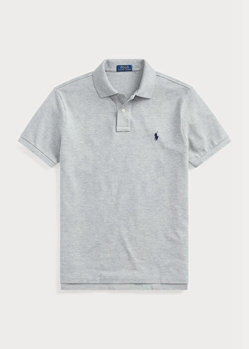 Grey Men’s Ralph Lauren Custom Slim Fit Mesh Polo Shirts Grey Men’s Ralph Lauren Custom Slim Fit Mesh Polo Shirts