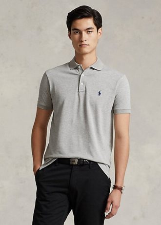 Grey Men’s Ralph Lauren Custom Slim Fit Stretch Mesh Polo Shirts Grey Men’s Ralph Lauren Custom Slim Fit Stretch Mesh Polo Shirts