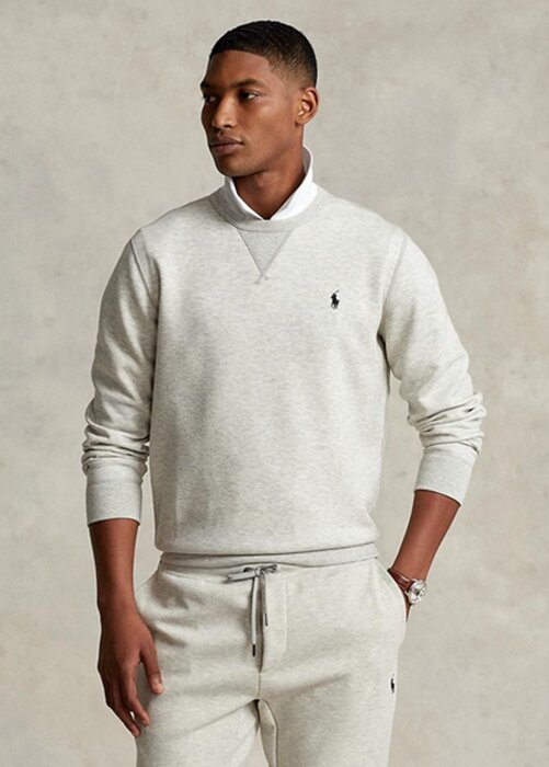 Grey Men’s Ralph Lauren Double-knit Pullover Sweatshirt Grey Men’s Ralph Lauren Double-knit Pullover Sweatshirt