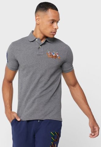Grey Men’s Ralph Lauren Embroidered Logo Polo Shirts Grey Men’s Ralph Lauren Embroidered Logo Polo Shirts