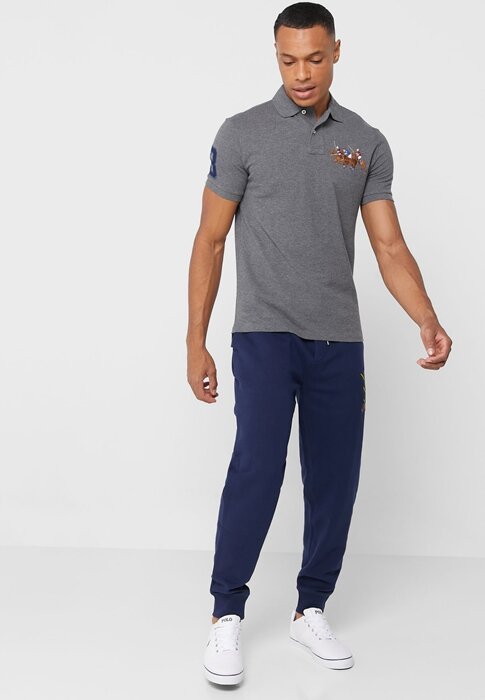 Grey Men’s Ralph Lauren Embroidered Logo Polo Shirts Grey Men’s Ralph Lauren Embroidered Logo Polo Shirts