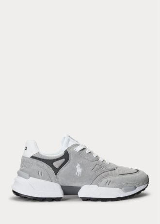 Grey Men’s Ralph Lauren Jogger Suede & Mesh Sneakers Grey Men’s Ralph Lauren Jogger Suede & Mesh Sneakers
