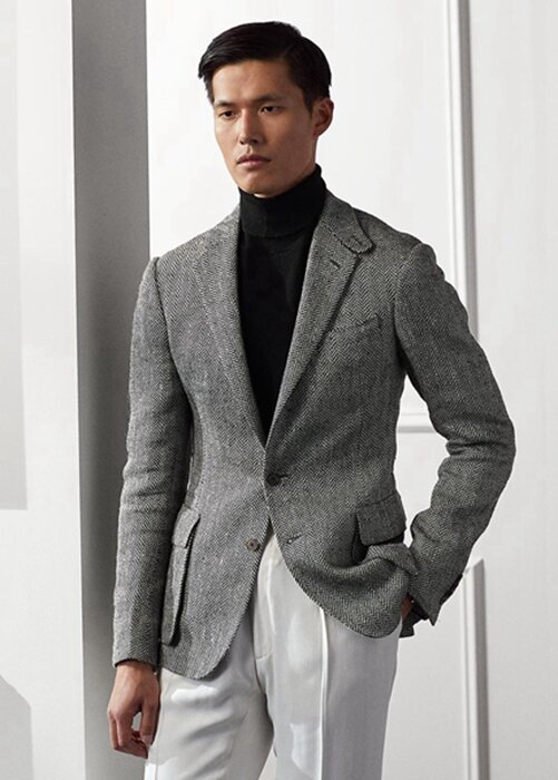 Grey Men’s Ralph Lauren Kent Handmade Herringbone Sport Blazers Grey Men’s Ralph Lauren Kent Handmade Herringbone Sport Blazers