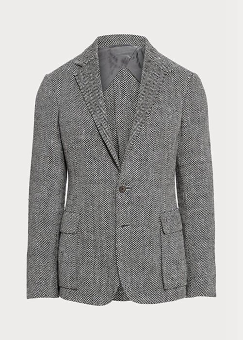 Grey Men’s Ralph Lauren Kent Handmade Herringbone Sport Blazers Grey Men’s Ralph Lauren Kent Handmade Herringbone Sport Blazers