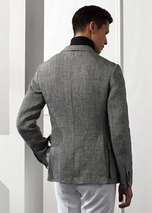 Grey Men’s Ralph Lauren Kent Handmade Herringbone Sport Blazers Grey Men’s Ralph Lauren Kent Handmade Herringbone Sport Blazers