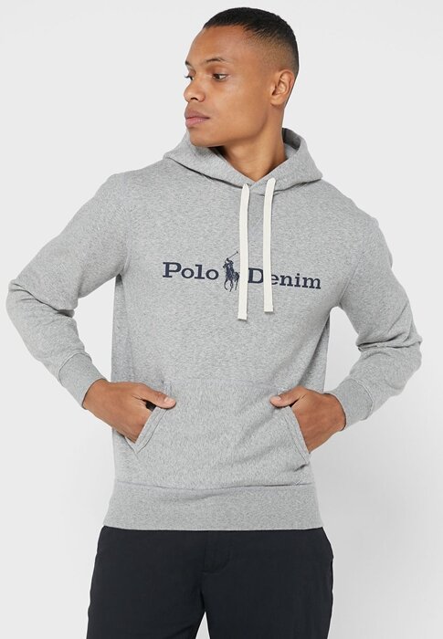 Grey Men’s Ralph Lauren Logo Hoodie Grey Men’s Ralph Lauren Logo Hoodie