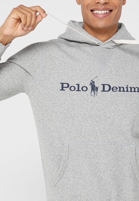 Grey Men’s Ralph Lauren Logo Hoodie Grey Men’s Ralph Lauren Logo Hoodie