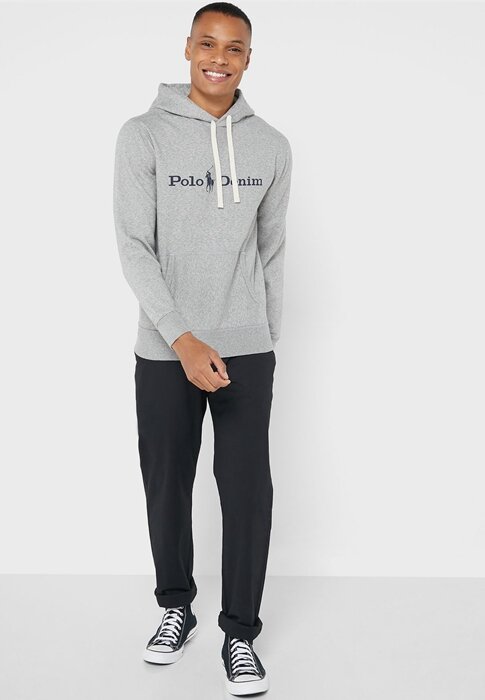 Grey Men’s Ralph Lauren Logo Hoodie Grey Men’s Ralph Lauren Logo Hoodie
