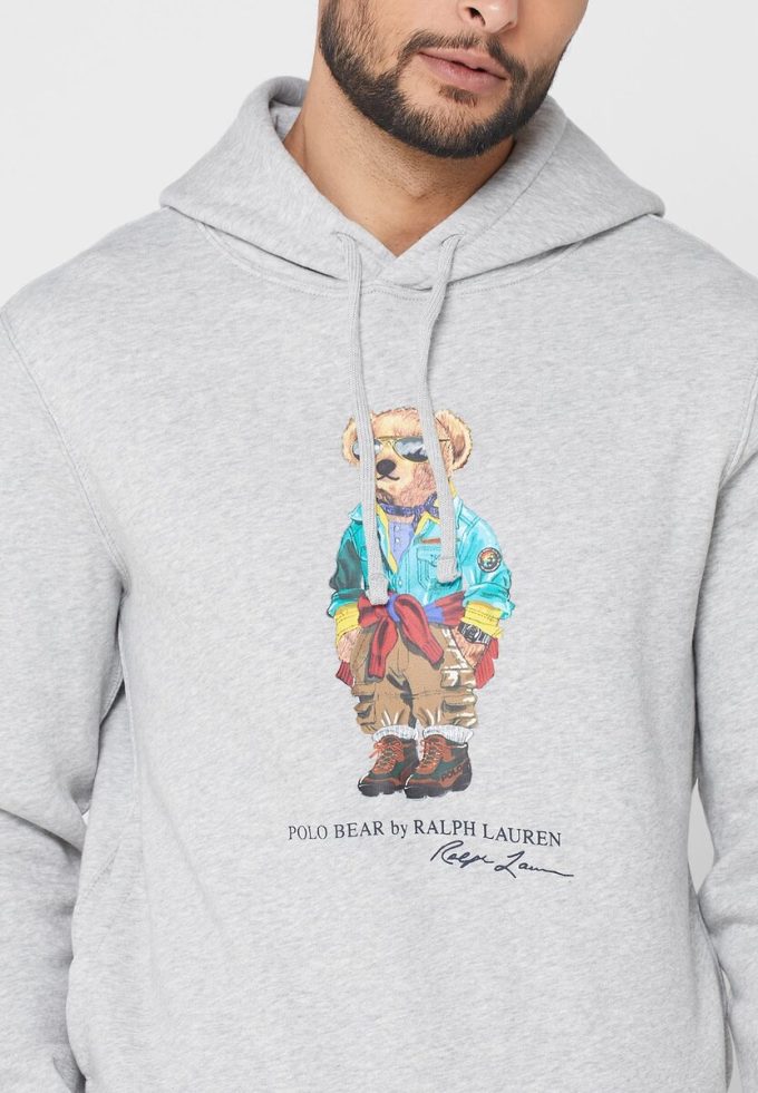 Grey Men’s Ralph Lauren Printed Hoodie Grey Men’s Ralph Lauren Printed Hoodie