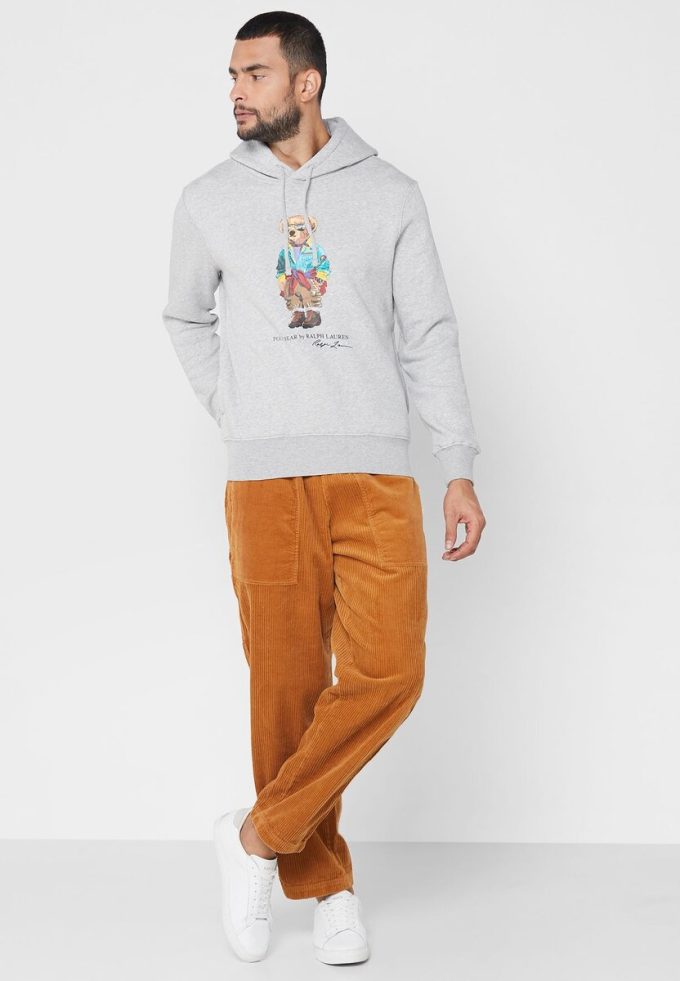 Grey Men’s Ralph Lauren Printed Hoodie Grey Men’s Ralph Lauren Printed Hoodie