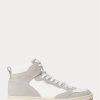 Grey / White Men’s Ralph Lauren Court Leather-Suede High-Top Sneakers Grey / White Men’s Ralph Lauren Court Leather-Suede High-Top Sneakers