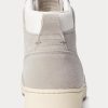 Grey / White Men’s Ralph Lauren Court Leather-Suede High-Top Sneakers Grey / White Men’s Ralph Lauren Court Leather-Suede High-Top Sneakers