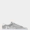 Grey / White Men’s Ralph Lauren Longwood Logo Leather Sneakers Grey / White Men’s Ralph Lauren Longwood Logo Leather Sneakers