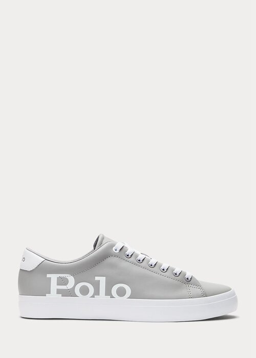 Grey / White Men’s Ralph Lauren Longwood Logo Leather Sneakers Grey / White Men’s Ralph Lauren Longwood Logo Leather Sneakers