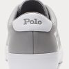Grey / White Men’s Ralph Lauren Longwood Logo Leather Sneakers Grey / White Men’s Ralph Lauren Longwood Logo Leather Sneakers