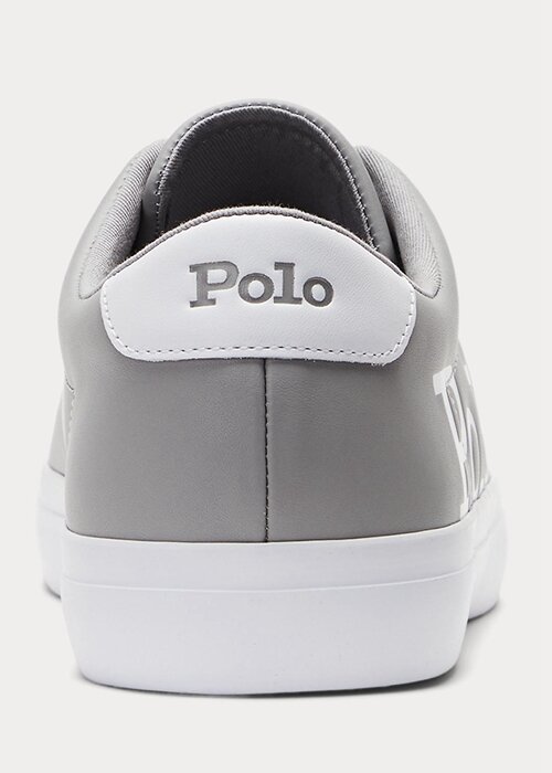 Grey / White Men’s Ralph Lauren Longwood Logo Leather Sneakers Grey / White Men’s Ralph Lauren Longwood Logo Leather Sneakers
