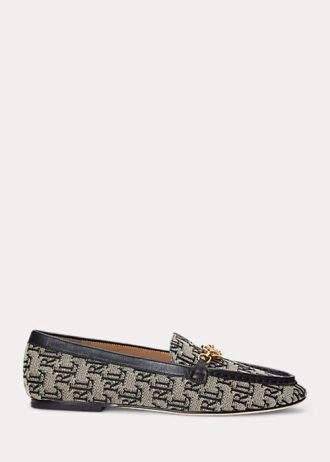 Grey Women’s Ralph Lauren Averi II Monogram Jacquard Loafers