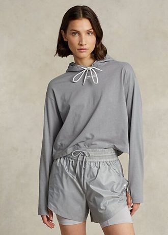 Grey Women’s Ralph Lauren Cropped Cotton Jersey Sweatshirts