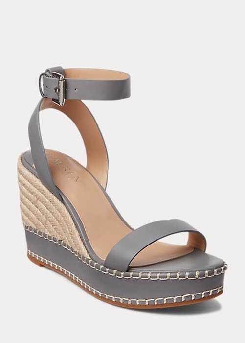 Grey Women’s Ralph Lauren Hilarie Leather Espadrille Grey Women’s Ralph Lauren Hilarie Leather Espadrille