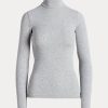 Grey Women’s Ralph Lauren Stretch Ribbed Turtleneck T Shirts Grey Women’s Ralph Lauren Stretch Ribbed Turtleneck T Shirts