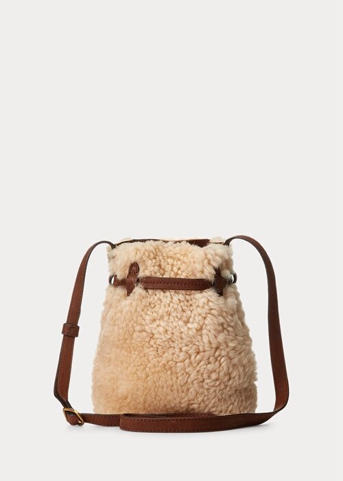 Honey/Cream Women’s Ralph Lauren Shearling Mini Bellport Bucket Bags Honey/Cream Women’s Ralph Lauren Shearling Mini Bellport Bucket Bags