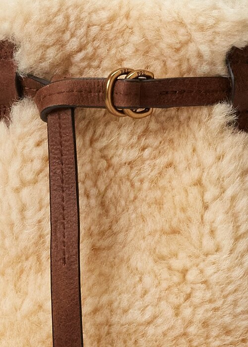 Honey/Cream Women’s Ralph Lauren Shearling Mini Bellport Bucket Bags Honey/Cream Women’s Ralph Lauren Shearling Mini Bellport Bucket Bags