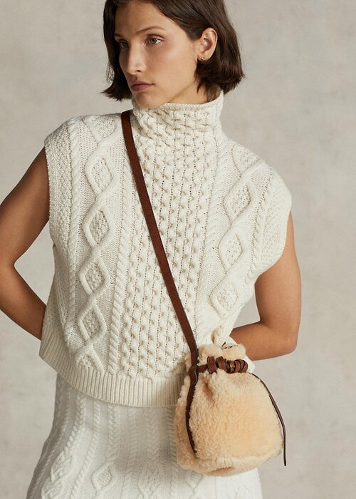 Honey/Cream Women’s Ralph Lauren Shearling Mini Bellport Bucket Bags Honey/Cream Women’s Ralph Lauren Shearling Mini Bellport Bucket Bags