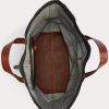 Indigo Women’s Ralph Lauren Leather-Trim Denim Tote Bags Indigo Women’s Ralph Lauren Leather-Trim Denim Tote Bags