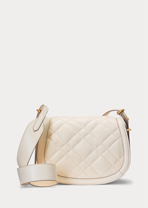Ivory Women’s Ralph Lauren Polo ID Quilted Leather Saddle Bags Ivory Women’s Ralph Lauren Polo ID Quilted Leather Saddle Bags