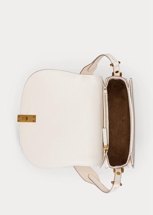 Ivory Women’s Ralph Lauren Polo ID Quilted Leather Saddle Bags Ivory Women’s Ralph Lauren Polo ID Quilted Leather Saddle Bags