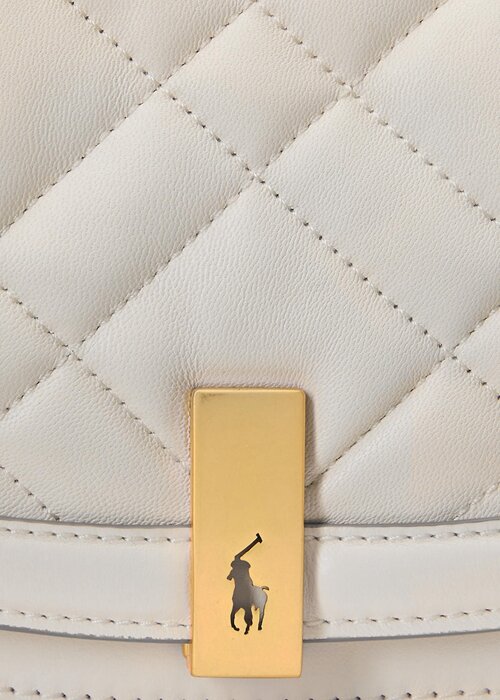 Ivory Women’s Ralph Lauren Polo ID Quilted Leather Saddle Bags Ivory Women’s Ralph Lauren Polo ID Quilted Leather Saddle Bags