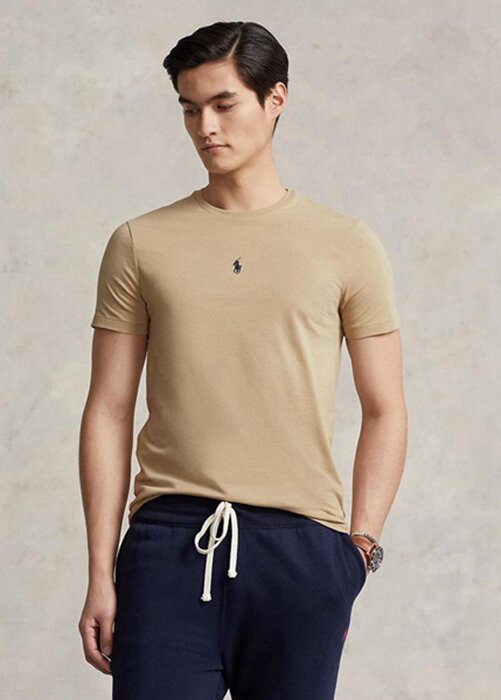 Khaki Men’s Ralph Lauren Custom Slim Fit Crewneck T Shirts Khaki Men’s Ralph Lauren Custom Slim Fit Crewneck T Shirts
