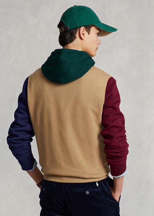 Khaki Men’s Ralph Lauren Polo Bear Colour-blocked Fleece Hoodie Khaki Men’s Ralph Lauren Polo Bear Colour-blocked Fleece Hoodie