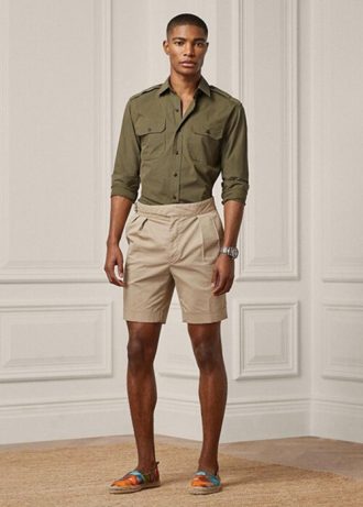 Khaki Men’s Ralph Lauren Tailored Stretch Chino Shorts Khaki Men’s Ralph Lauren Tailored Stretch Chino Shorts