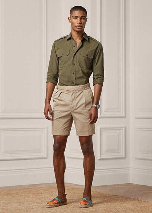 Khaki Men’s Ralph Lauren Tailored Stretch Chino Shorts Khaki Men’s Ralph Lauren Tailored Stretch Chino Shorts