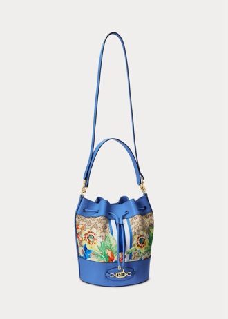 Khaki/New England Blue Women’s Ralph Lauren Monogram Large Andie Handbag