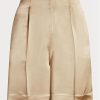 Khaki Women’s Ralph Lauren Ainsworth Washed Satin Shorts Khaki Women’s Ralph Lauren Ainsworth Washed Satin Shorts