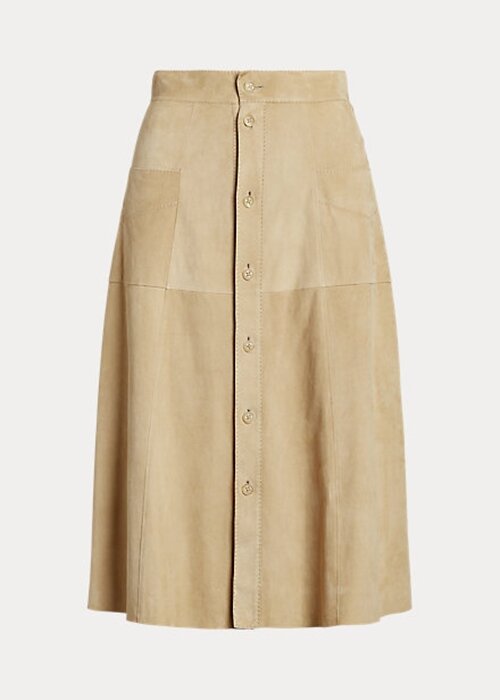 Khaki Women’s Ralph Lauren Aryiana Lamb-Suede Skirts Khaki Women’s Ralph Lauren Aryiana Lamb-Suede Skirts
