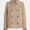 Khaki Women’s Ralph Lauren Double-Breasted Monogram Jacquard Coats Khaki Women’s Ralph Lauren Double-Breasted Monogram Jacquard Coats