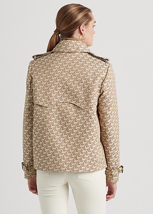 Khaki Women’s Ralph Lauren Double-Breasted Monogram Jacquard Coats Khaki Women’s Ralph Lauren Double-Breasted Monogram Jacquard Coats