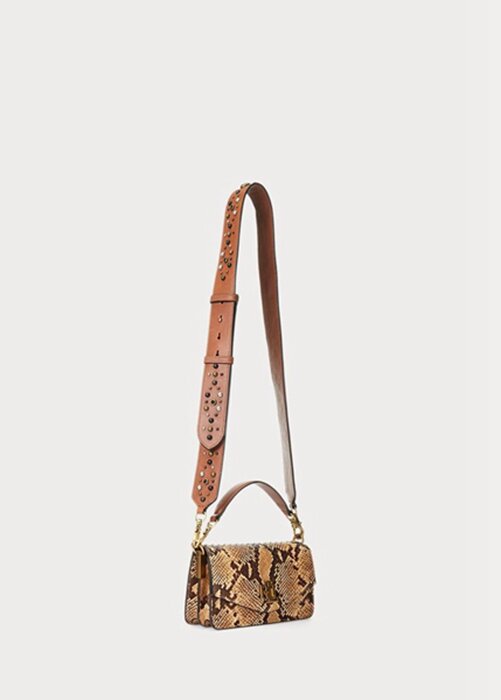 Khaki Women’s Ralph Lauren Faux-Snakeskin Small Tayler Crossbody Bags Khaki Women’s Ralph Lauren Faux-Snakeskin Small Tayler Crossbody Bags