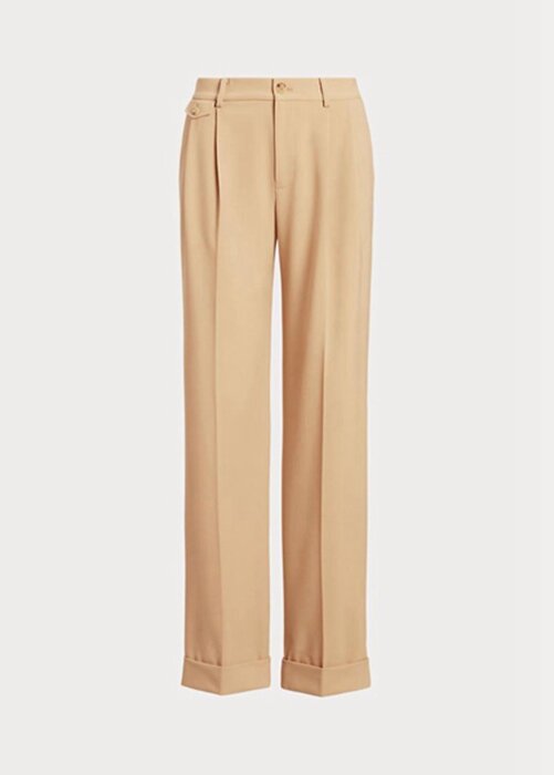 Khaki Women’s Ralph Lauren Pleated Wool-blend Twill Pants Khaki Women’s Ralph Lauren Pleated Wool-blend Twill Pants