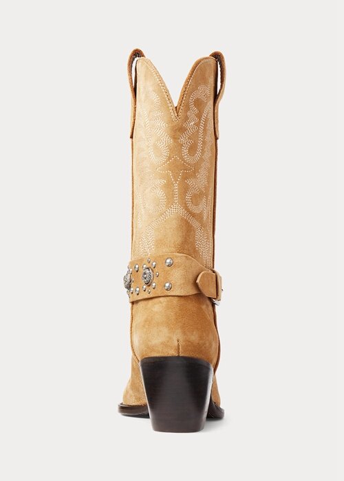 Khaki Women’s Ralph Lauren Studded Calf-Suede Western Boots Khaki Women’s Ralph Lauren Studded Calf-Suede Western Boots