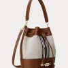 Lauren Tan/ Navy Stripe Women’s Ralph Lauren Canvas Large Andie Handbag Lauren Tan/ Navy Stripe Women’s Ralph Lauren Canvas Large Andie Handbag