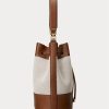 Lauren Tan/ Navy Stripe Women’s Ralph Lauren Canvas Large Andie Handbag Lauren Tan/ Navy Stripe Women’s Ralph Lauren Canvas Large Andie Handbag