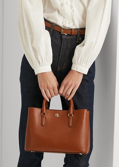 Lauren Tan Women’s Ralph Lauren Leather Small Marcy Satchel Bags Lauren Tan Women’s Ralph Lauren Leather Small Marcy Satchel Bags
