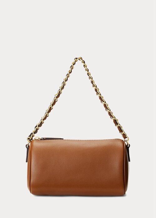 Lauren Tan Women’s Ralph Lauren Nappa Leather Small Emelia Shoulder Bags Lauren Tan Women’s Ralph Lauren Nappa Leather Small Emelia Shoulder Bags