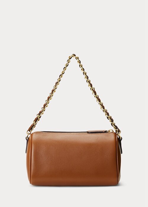 Lauren Tan Women’s Ralph Lauren Nappa Leather Small Emelia Shoulder Bags Lauren Tan Women’s Ralph Lauren Nappa Leather Small Emelia Shoulder Bags
