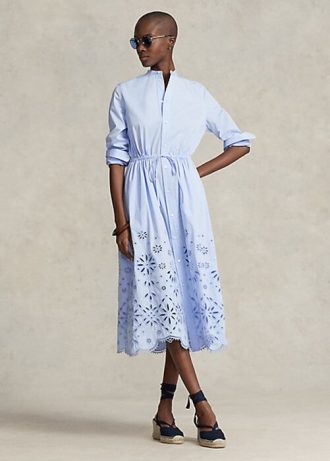 Light Blue Women’s Ralph Lauren Eyelet-Embroidered Dress Light Blue Women’s Ralph Lauren Eyelet-Embroidered Dress